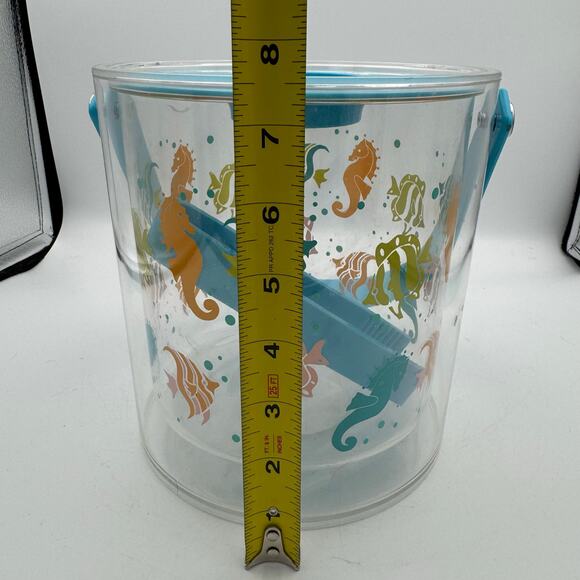 Retro Kmart Summer Picnic Acrylic Ice Bucket Fish Sea Life Tropical Beach - Picture 7 of 7